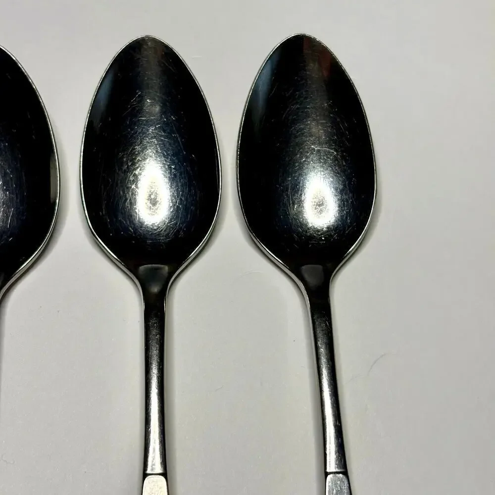 Oneida Community CELEBRITY Stainless 4 Iced Tea Spoons MCM w/ White Stars